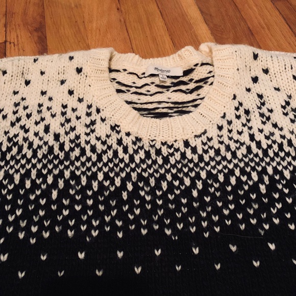 BLACK AND WHITE WOMENS MADEWELL SWEATER LARGE! - Picture 3 of 7